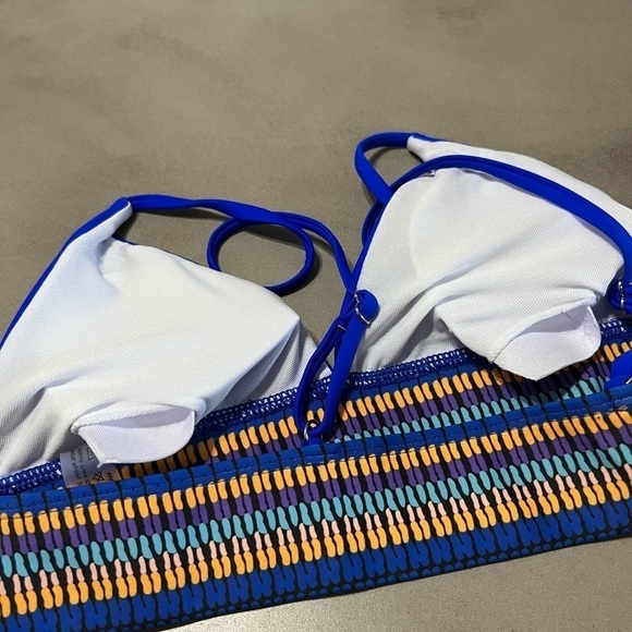 SHEIN NWT Boho Contrast Trim Triangle Bikini - Picture 5 of 7